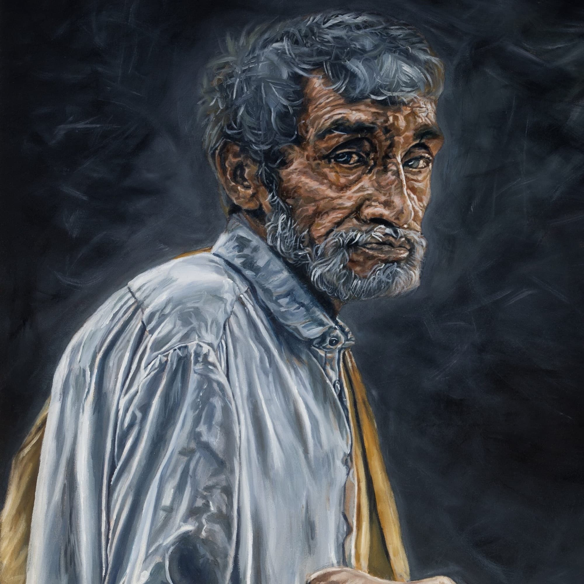 “Untold” oil painting by Hamda Farooq