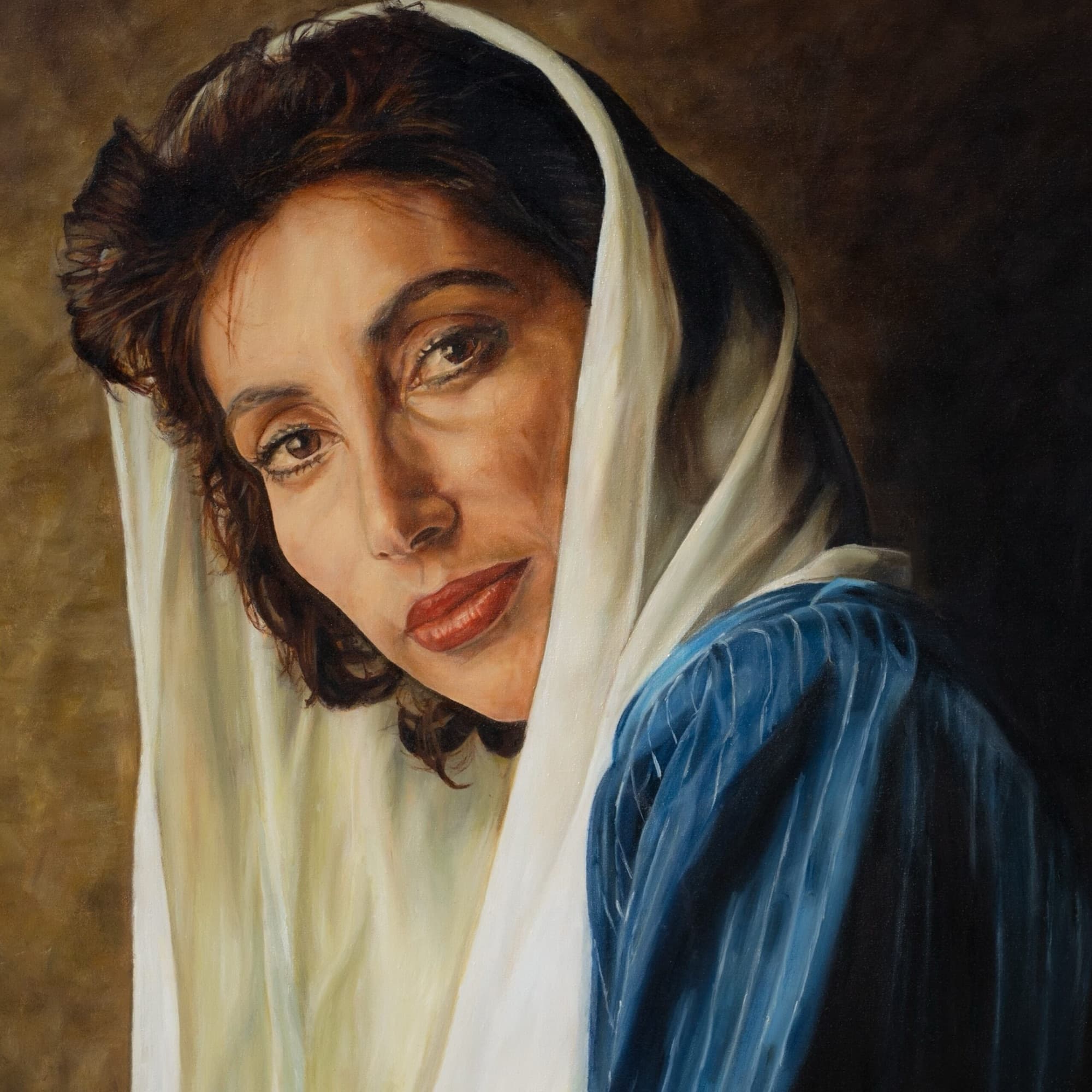 Benazir Bhutto — original oil painting by Hamda Farooq