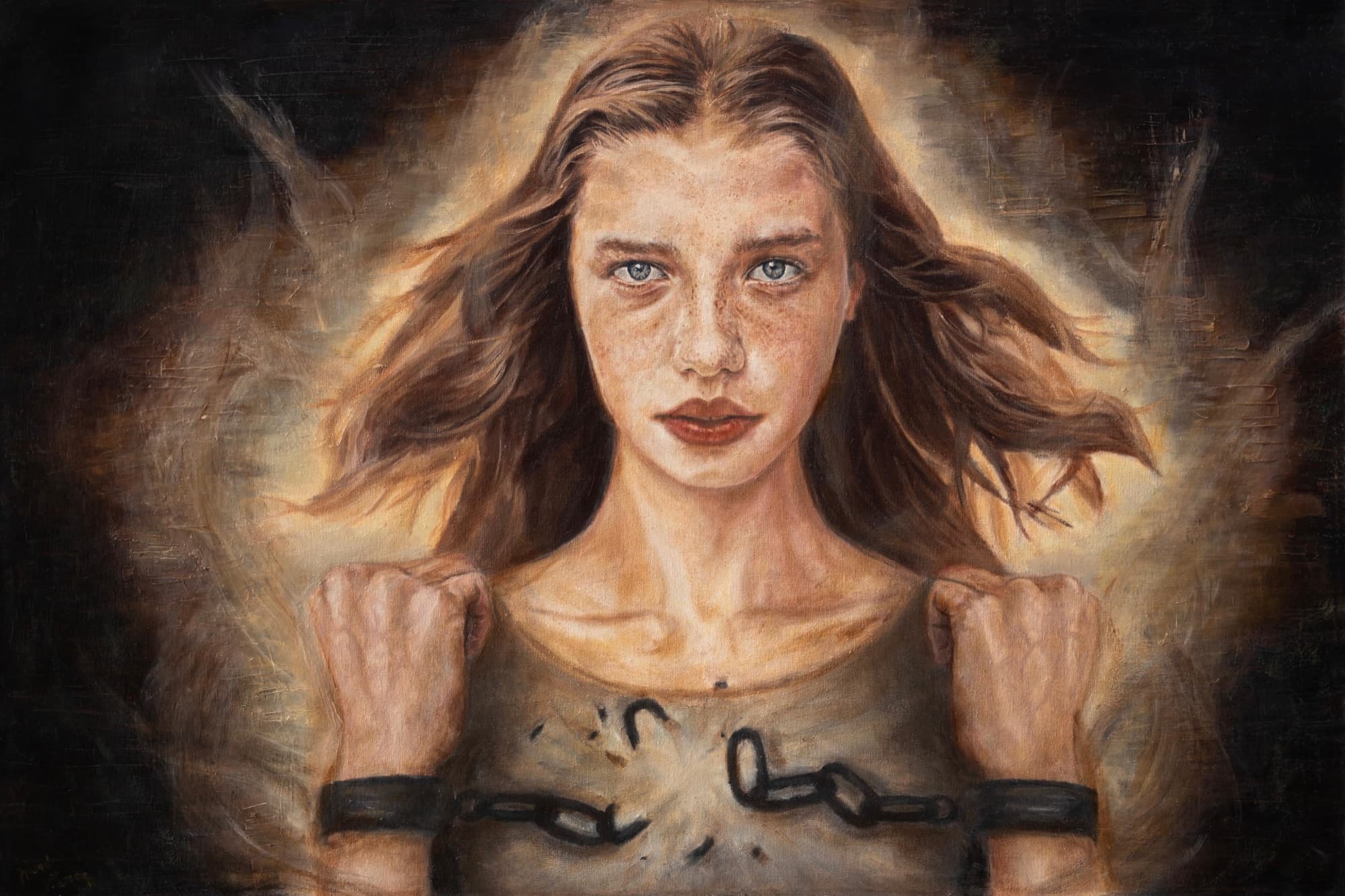 I Am — original oil painting by Hamda Farooq