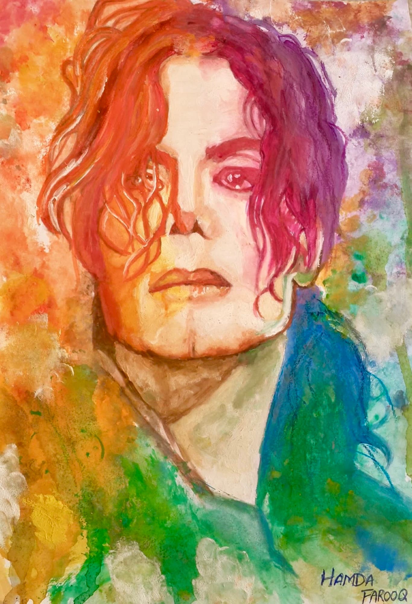 An early portrait painted by Hamda Farooq